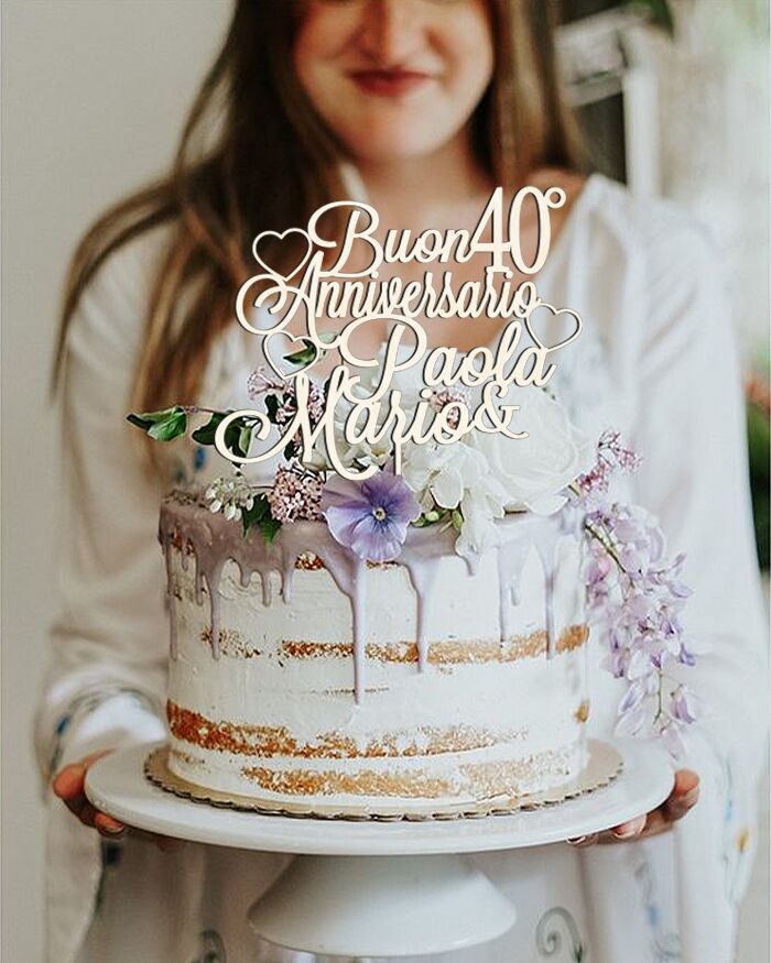 Cake Topper Personalizzato per Anniversario con Nomi - immagine 7