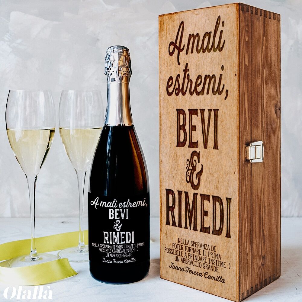 Bottiglia Personalizzata "A Mali Estremi Bevi e Rimedi" - Idea Regalo Motivazionale - immagine 4