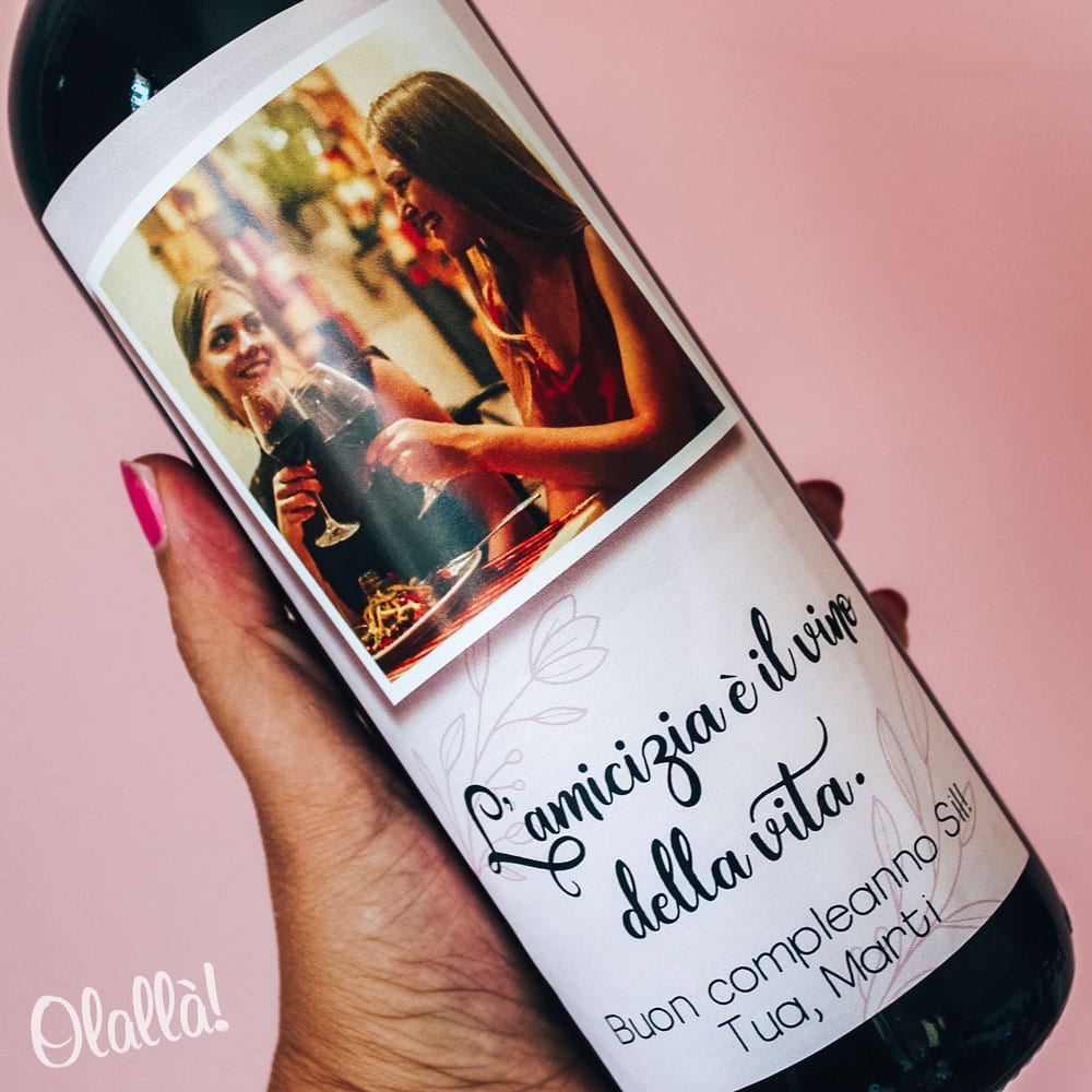 Bottiglia Personalizzata con Foto stile Polaroid - Idea Regalo Amica - immagine 3