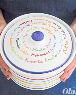 Biscottiera in Ceramica Personalizzata con Colori Arcobaleno - Idea Regalo per Maestra o Insegnante