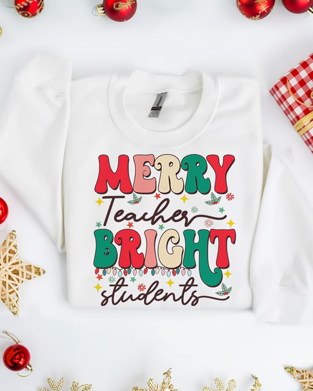 Felpa Natalizia Merry Teacher Bright Students