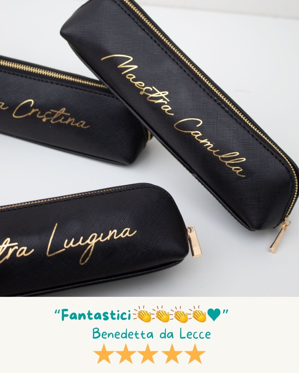 Astuccio Portapenne in Ecopelle Personalizzato con Nome in Corsivo - Idea Regalo Maestre, Fine Anno Scolastico - immagine 12