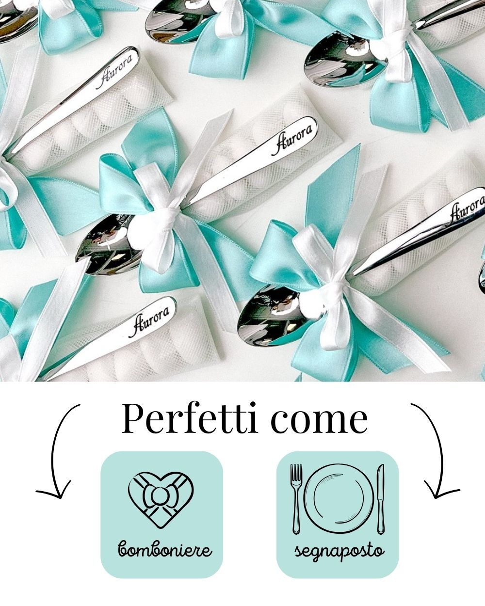 Cucchiaino in Acciaio Inciso Personalizzato con Nome - Bomboniera Battesimo Comunione Cresima - immagine 3