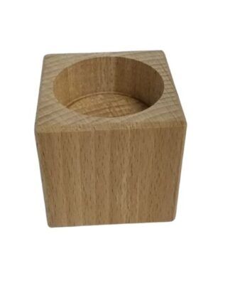 Portacandele Tealight in Legno a Forma di Cubo - Ideale per decorare la Tavola a Natale