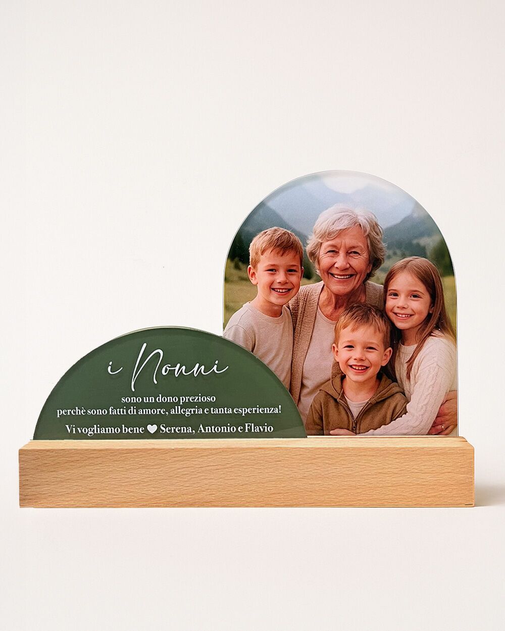 Targhetta in Legno e Plexiglass Personalizzata con Foto e Dedica per i Nonni - Idea Regalo Festa dei Nonni - immagine 18