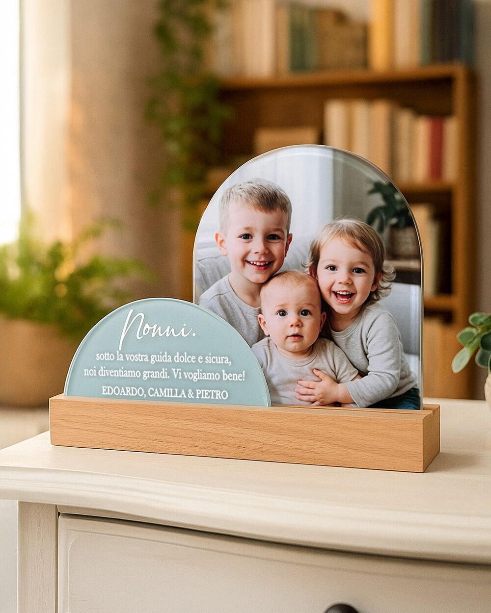 portafoto-con-dedica-stile-boho-personalizzato-colori-targhetta-