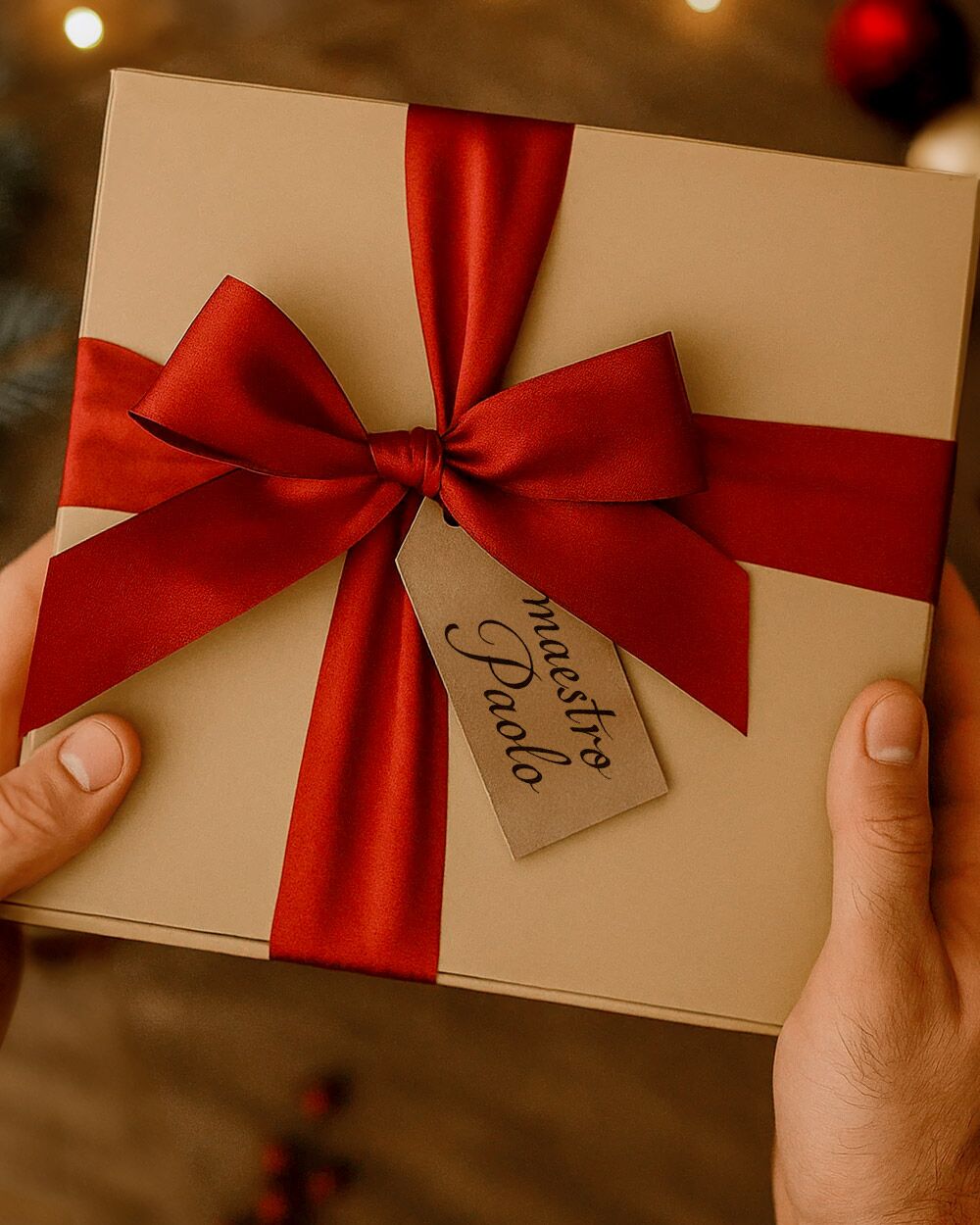 Gift Box “Buon Natale Maestro” con Tazza Personalizzata, Cioccolata Calda e Morbida Sciarpa – Idea Regalo di Natale per Maestro - immagine 7