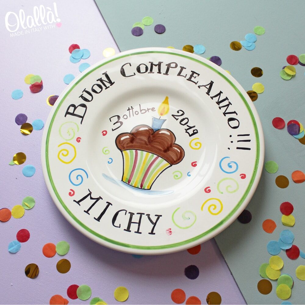 Piatto Torta Personalizzato Regalo Compleanno Ceramica2