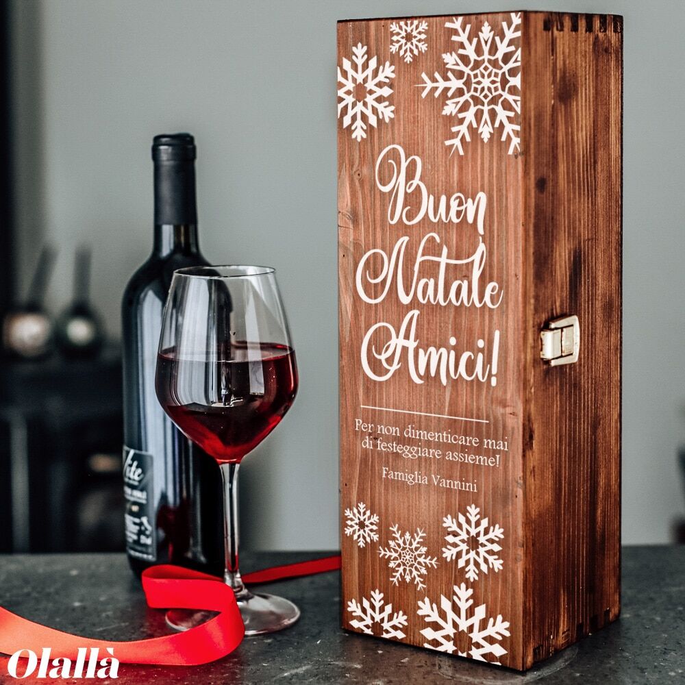 Cassettina Natale Fiocchi Personalizzata Regalo Scura