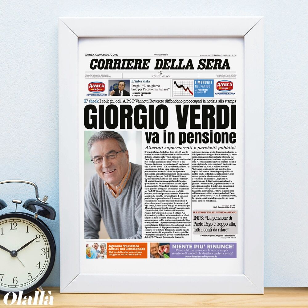 Finta Pagina Giornale Pensione 1