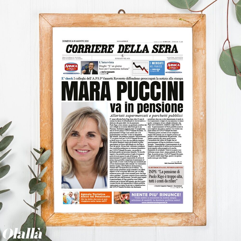 Finta Pagina Giornale Pensione 3
