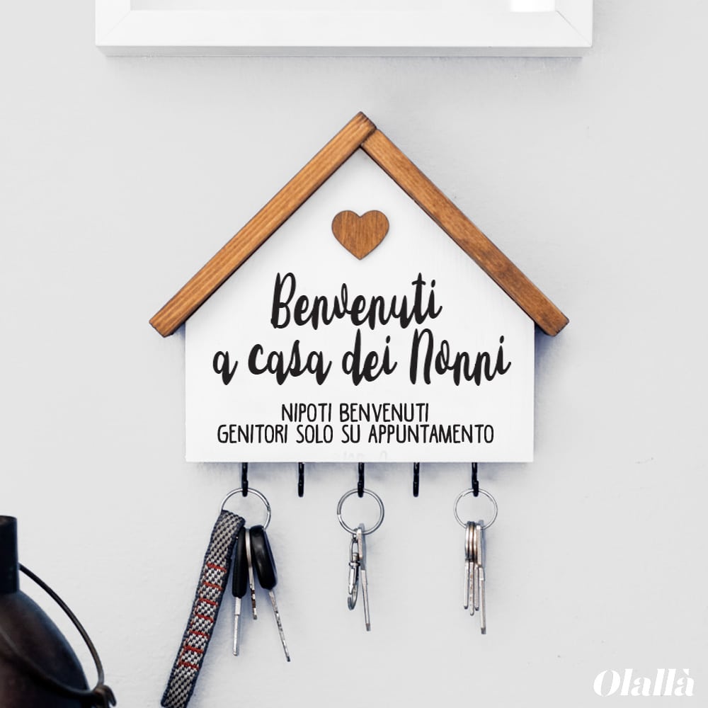 CASETTA Appendichiavi Personalizzata Legno Nonni