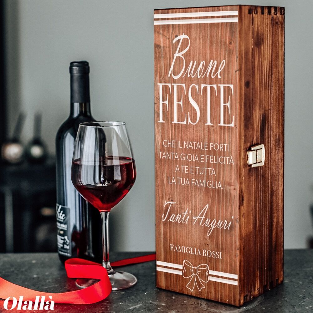 Cassettina Natale Fiocco Personalizzata Regalo Scura