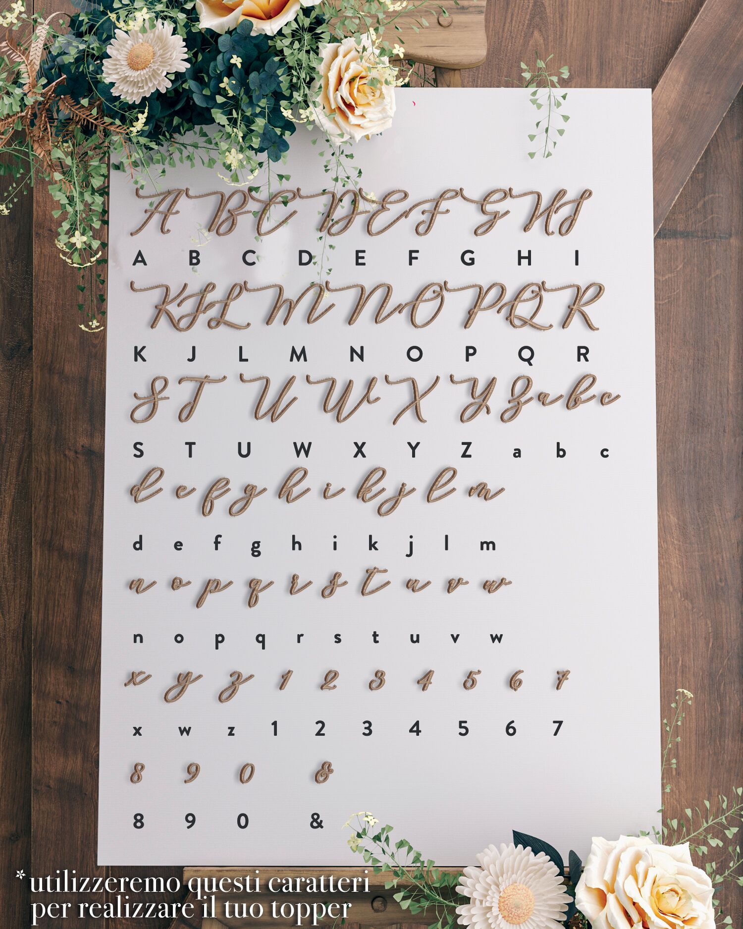 Caratteri Cake Toppers Legenda MelindaScript