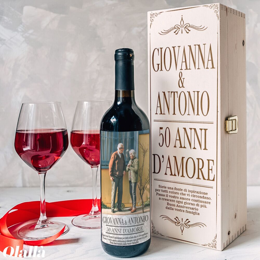 Cassettina Vino Personalizzata Anniversario Foto2