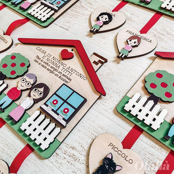 Targhetta Legno Casa Nonni Regalo Personalizzato 03