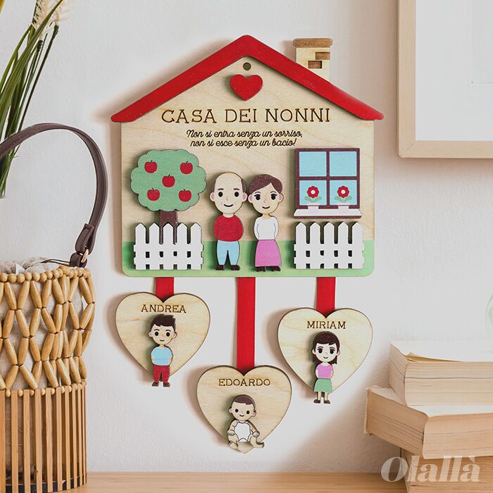 Targhetta Legno Casa Nonni Regalo Personalizzato