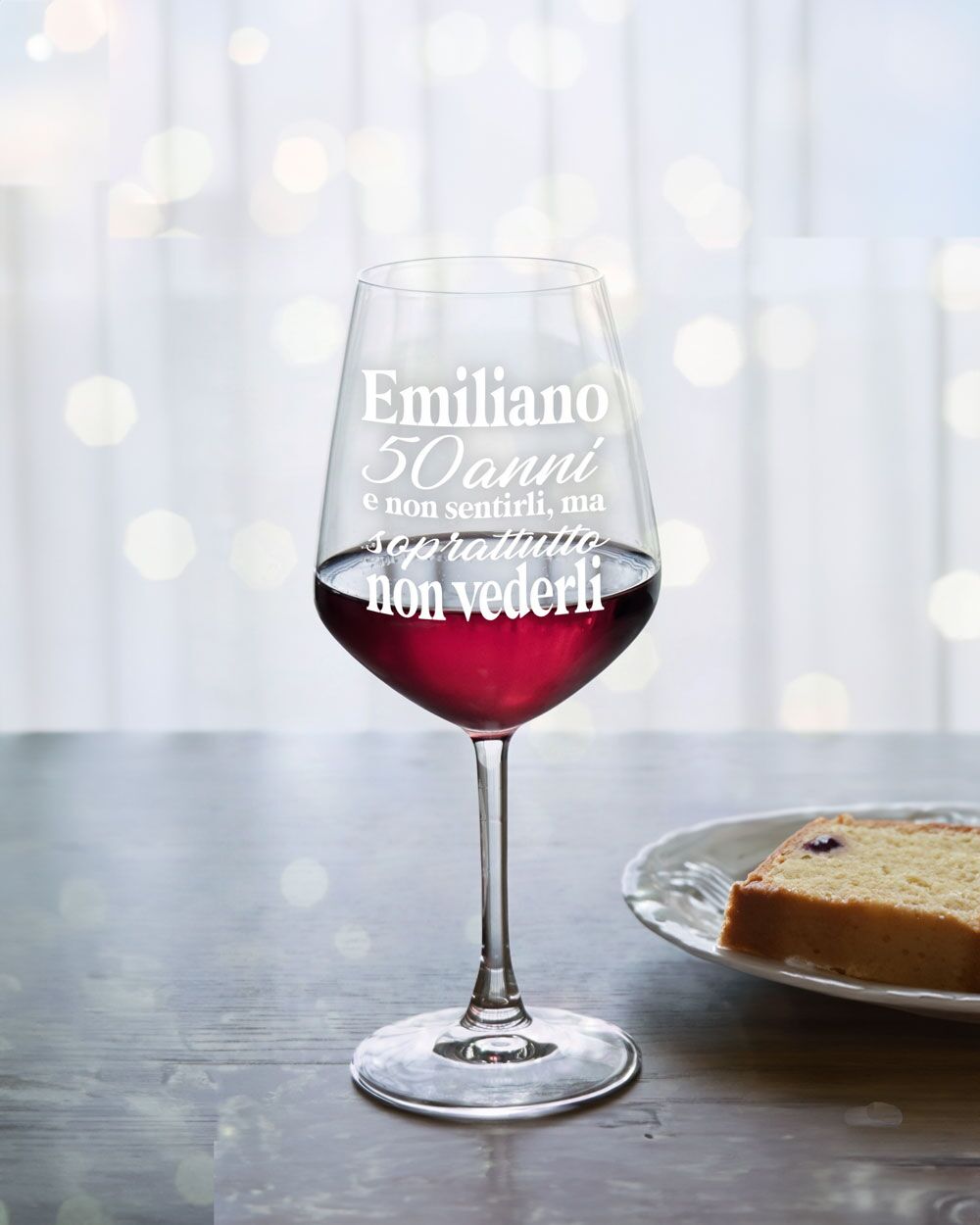 Bicchiere Calice 50 Anni Non Sentirli Vederli Compleanno Personalizzato