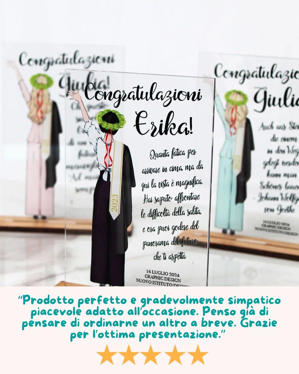 Targhetta Sagoma Laureata Idea Regalo Laurea 2