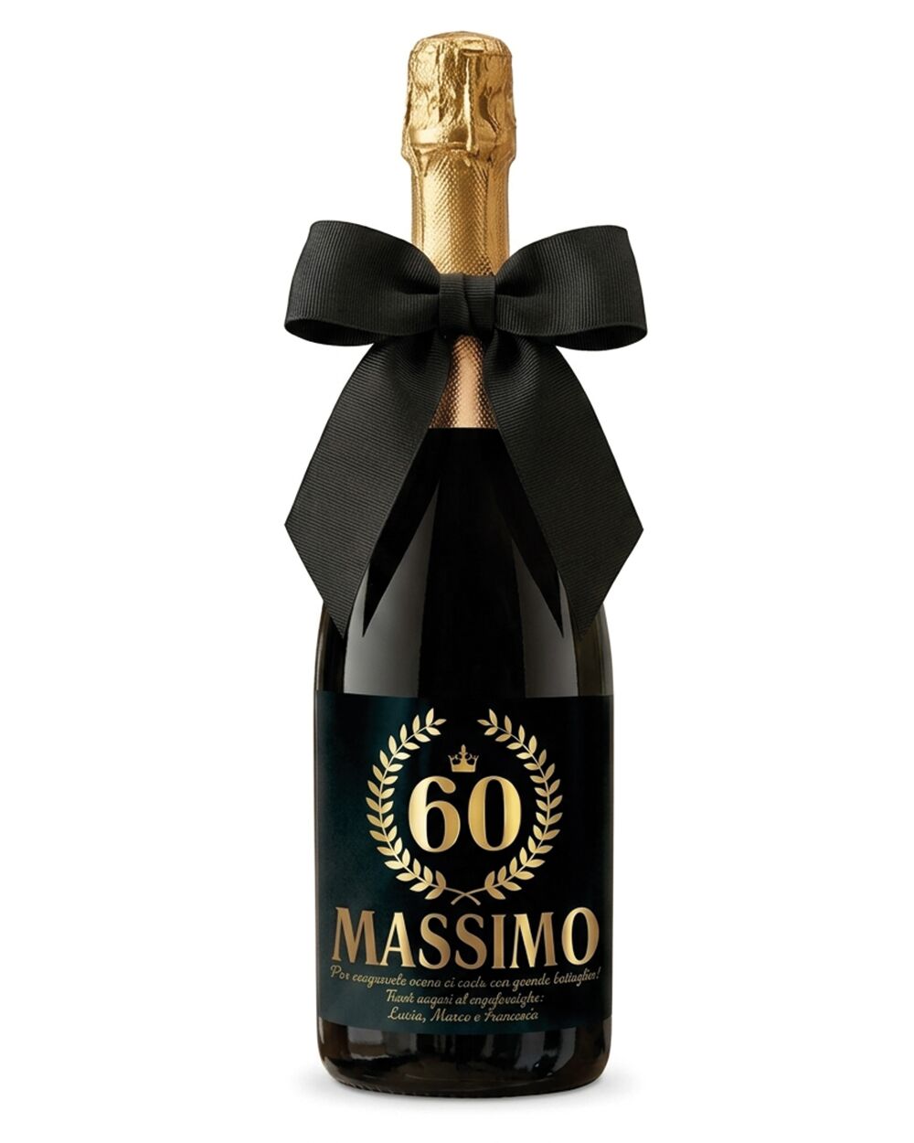 Bottiglia di Vino Personalizzata per Compleanno Lamina Oro Idea Regalo 50 anni 60 anni 70 anni ... - immagine 8