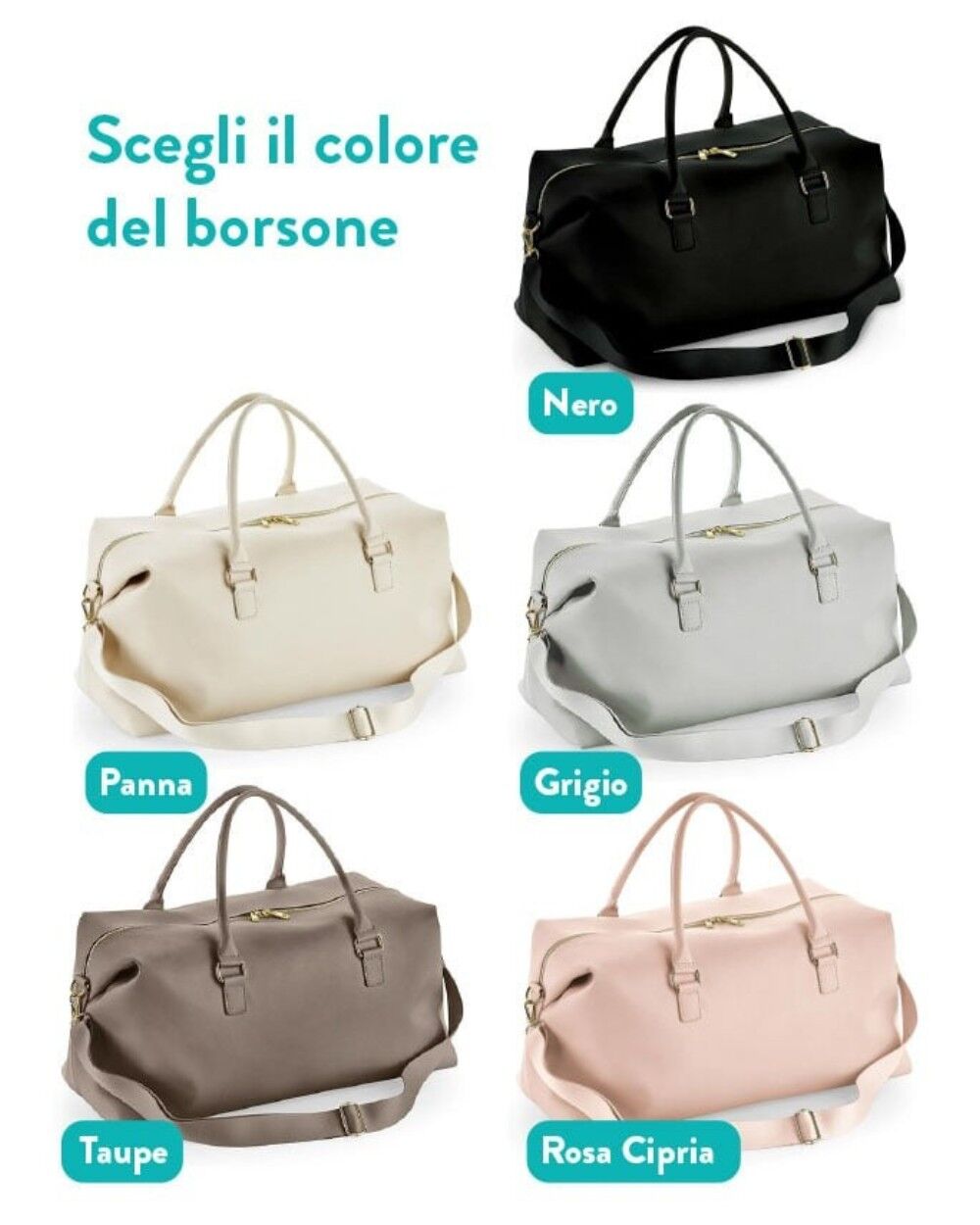 Borsone da Viaggio in Ecopelle Personalizzato con Nome in Corsivo - Idea Regalo per Chi Viaggia Spesso - immagine 4