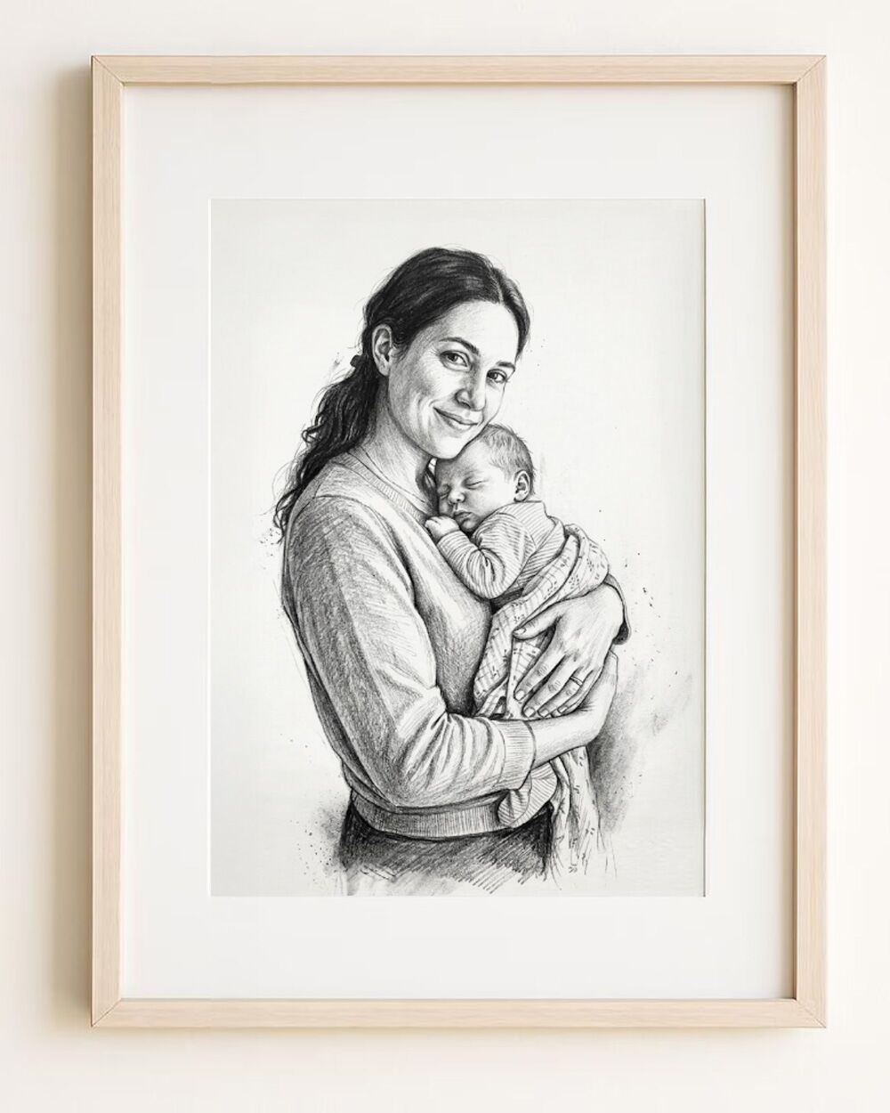 ritratto-matita-mamma-neonato