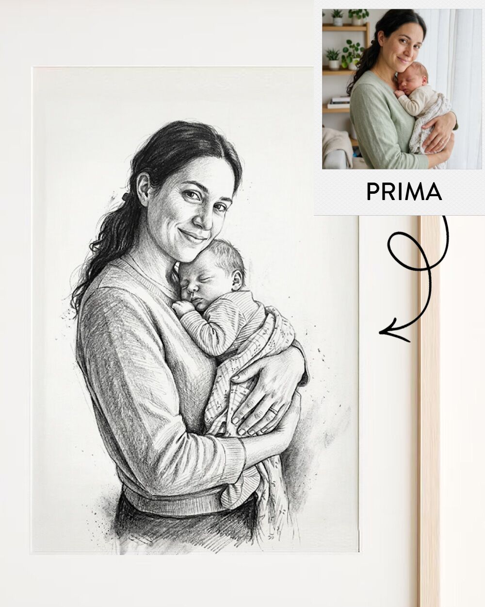 ritratto-matita-mamma-neonato