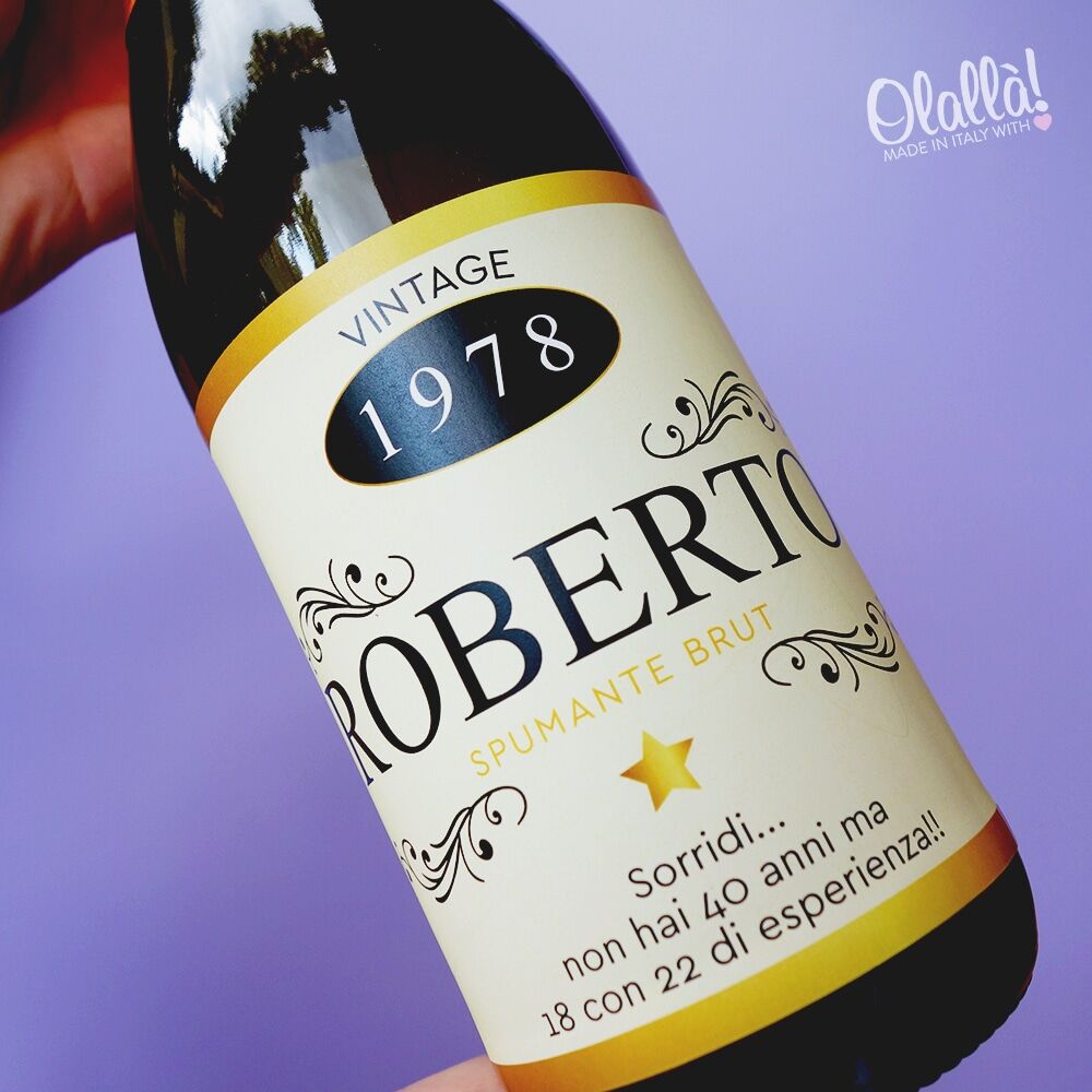 Bottiglia Spumante Personalizzata Compleanno Regalo 1