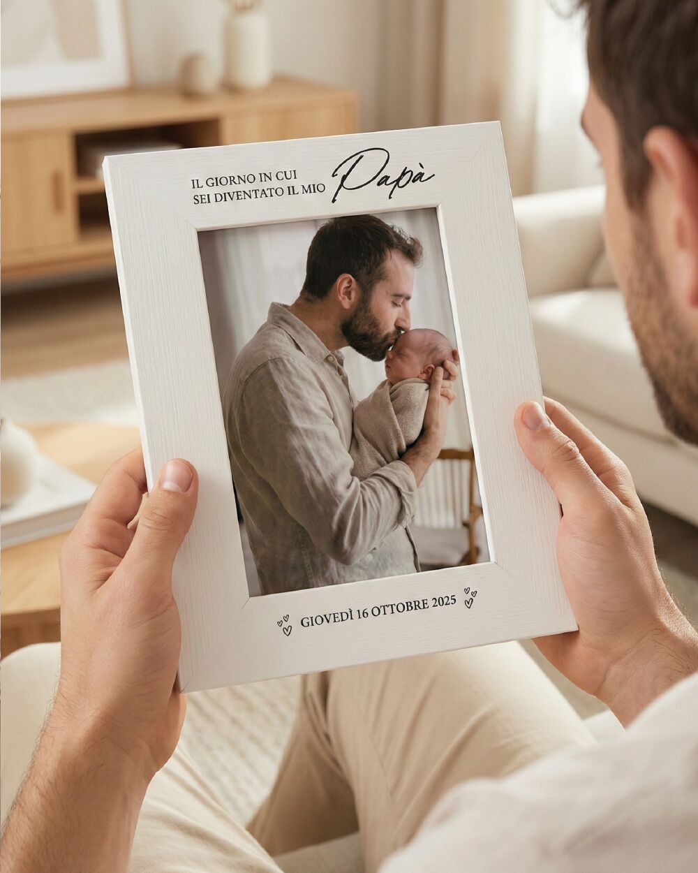 Regalo Personalizzato Cornice Porta Foto Prima Festa Papa