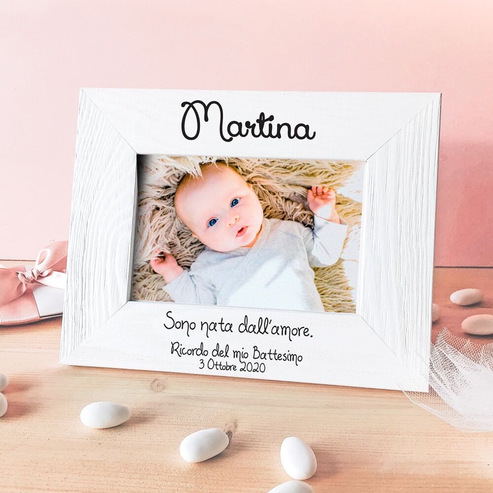 Cornice Bomboniera Battesimo Personalizzata Frase3