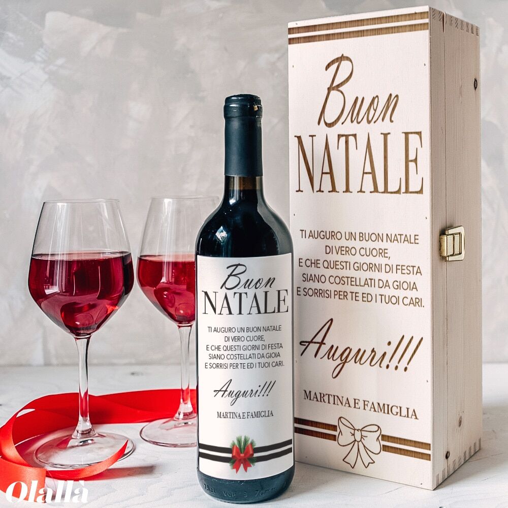 Cassettina Natale Fiocco Personalizzata Regalo Incisa