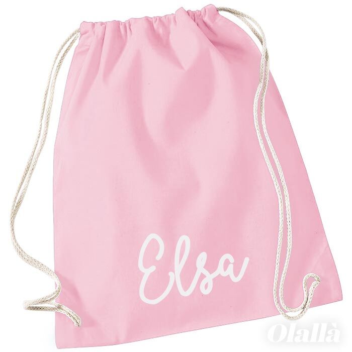 Zainetto Sacca Personalizzato Nome Rosa03