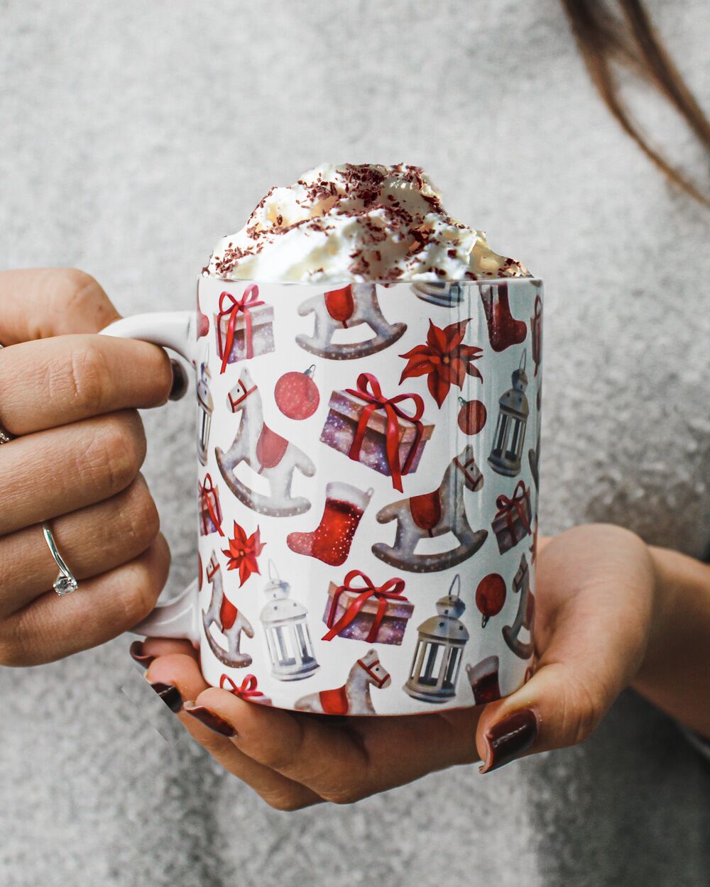 Tazza Natalizia Decori Giocattoli Omini Pan Zenzero7