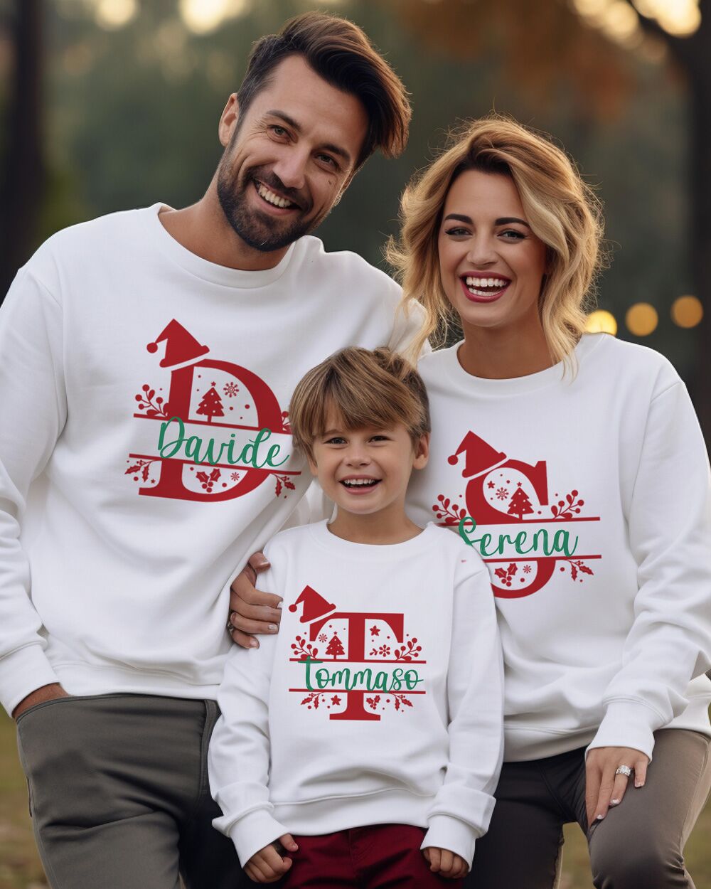 Set Natalizio Magliette Felpe Monogramma