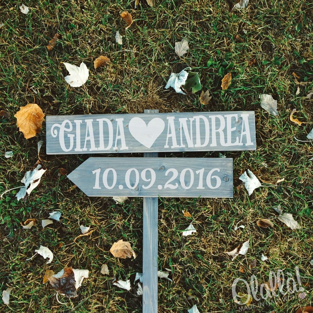 Insegna In Legno con Direzione Personalizzata Idea Decor Matrimonio - immagine 3