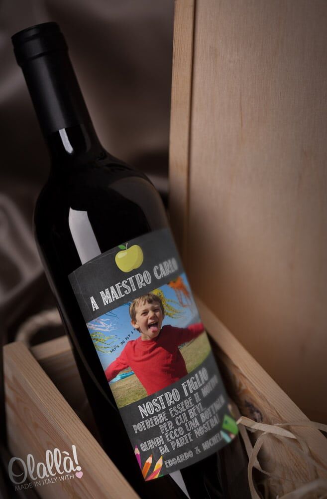 Bottiglia Personalizzata con Foto e Dedica - Regalo Maestre - immagine 4