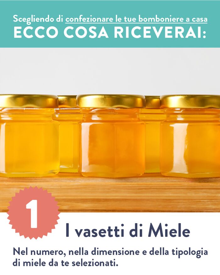 Vasetti di Miele 125 gr Stile Country con Juta Avorio - Bomboniere Nozze d'Oro - immagine 3