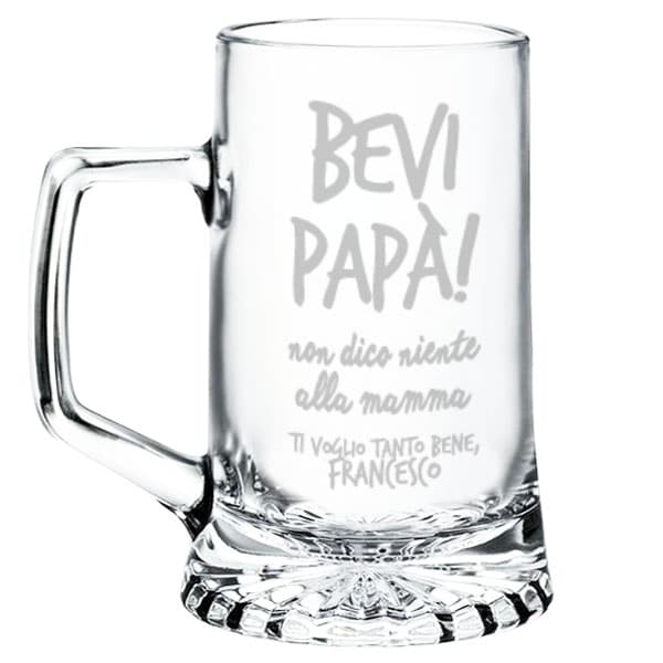 Boccale da Birra Personalizzato "Bevi Papà, Non dico Niente alla Mamma!" - Idea Regalo Festa del Papà - immagine 9