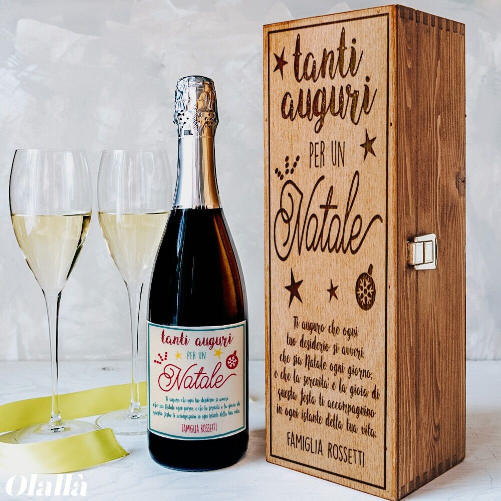 Cassettina Natale Fiocchi Personalizzata Regalo Vintage Scura