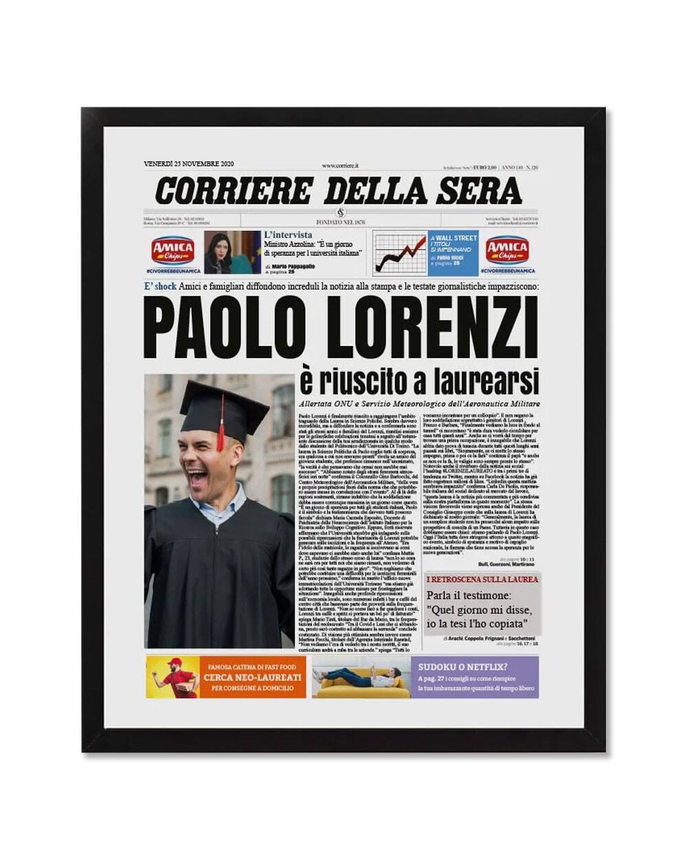 Stampa Pagina Giornale Regalo Laurea