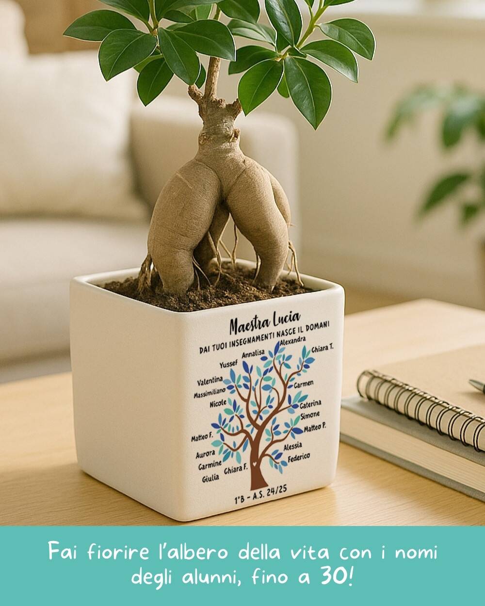 Vaso Maestre Albero Della Vita Olalla Regalo Personalizzato Fine Anno 13