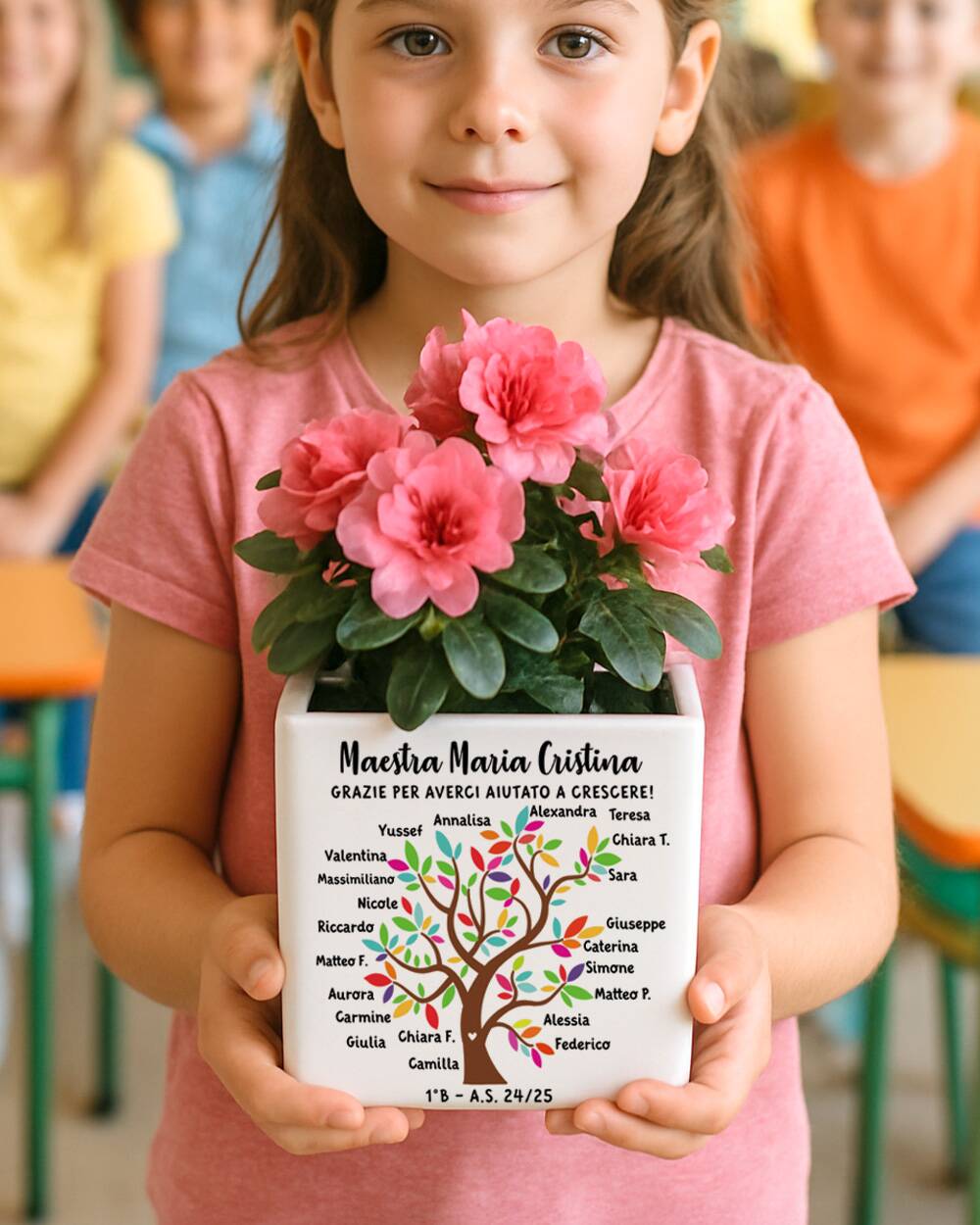Vaso Personalizzato Regalo Maestra Albero Della Vita Nomi Bambini223