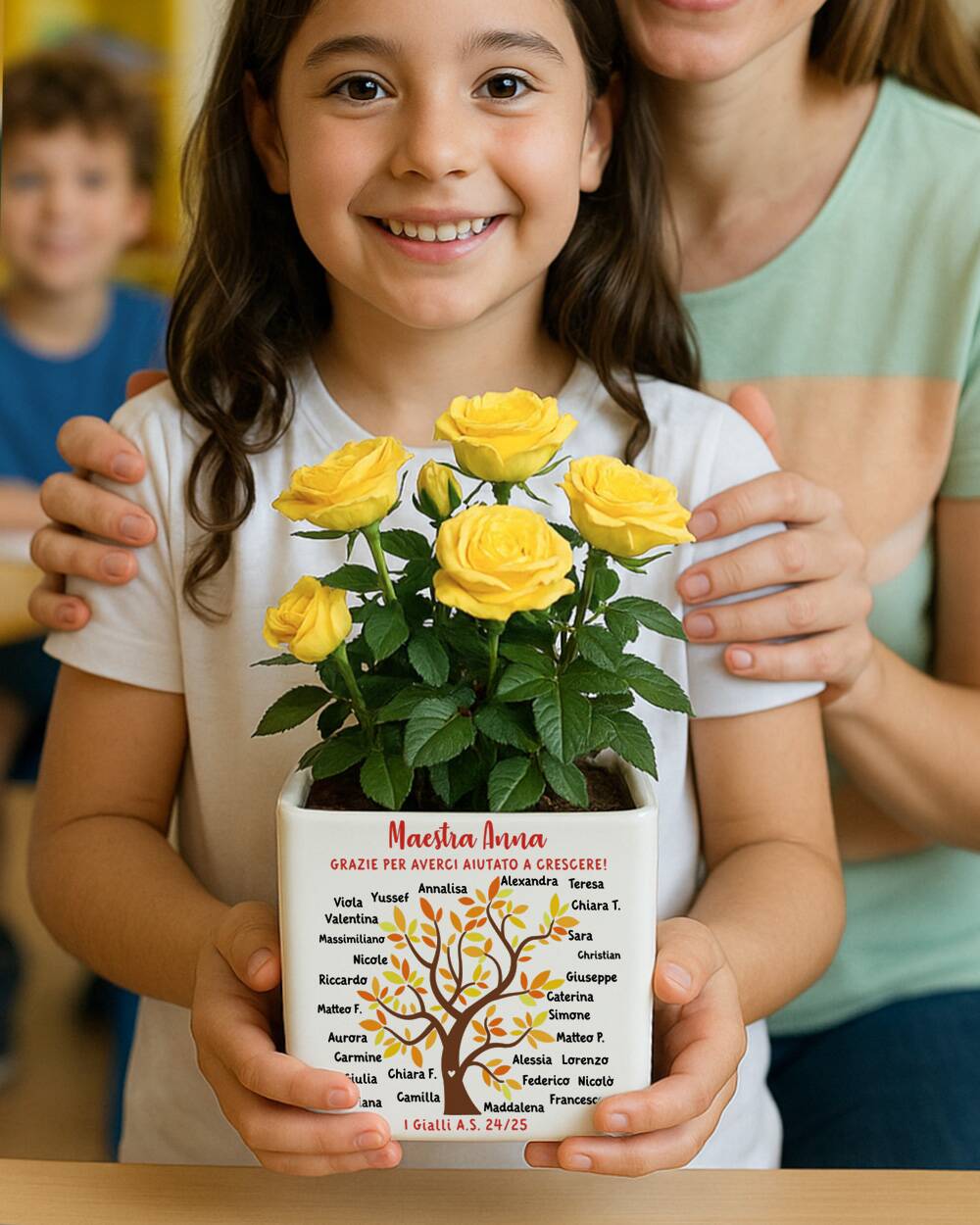 Vaso Personalizzato Regalo Maestra Albero Della Vita Nomi Bambini3