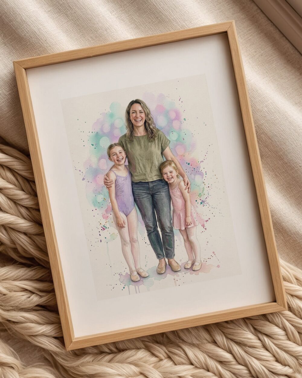 Acquerello Ritratto Insegnante Danza Su Misura