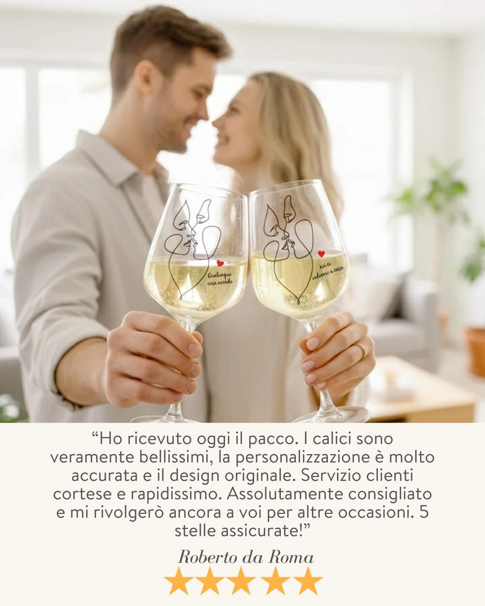 Calici Personalizzati Line Art Idea Regalo Romantica San Valentino 4
