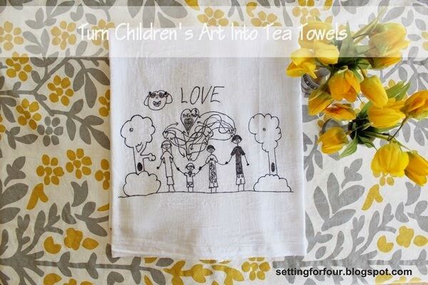 Strofinaccio con disegno dei bimbi