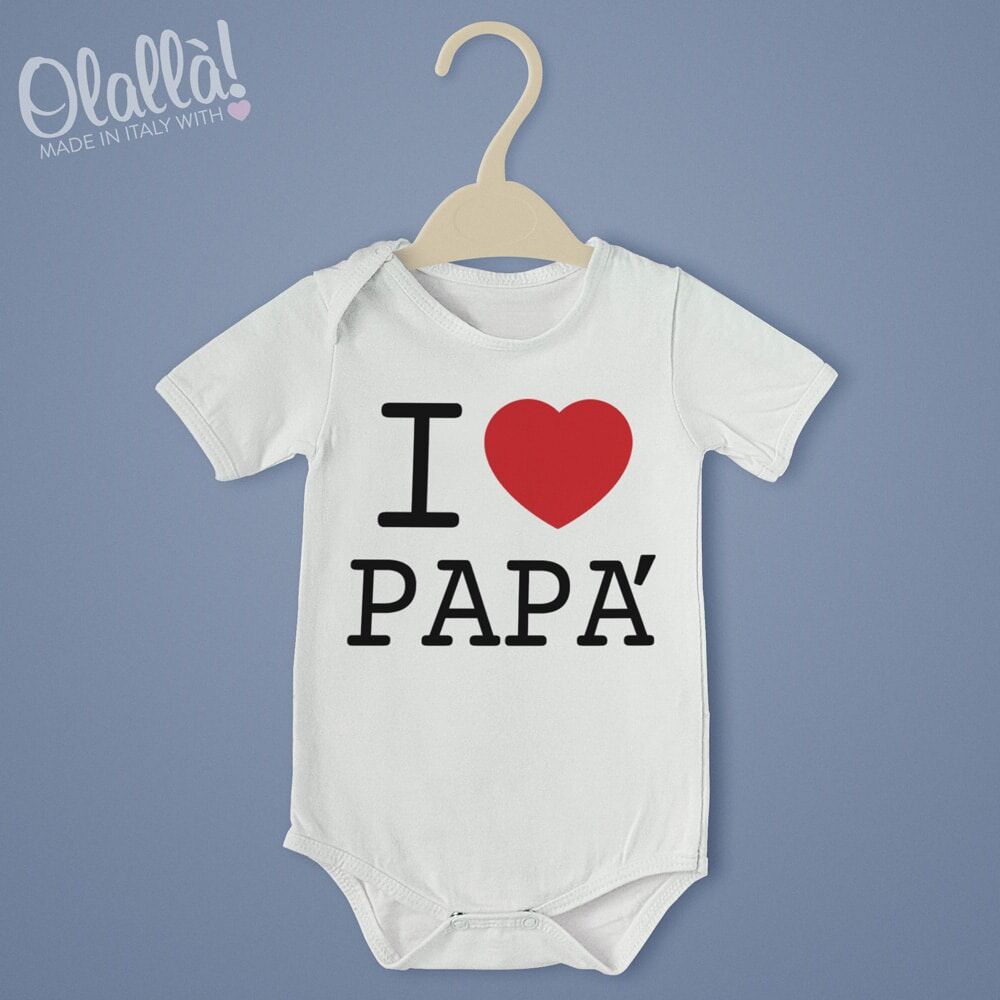 Body Personalizzato I Love Papa Fronte