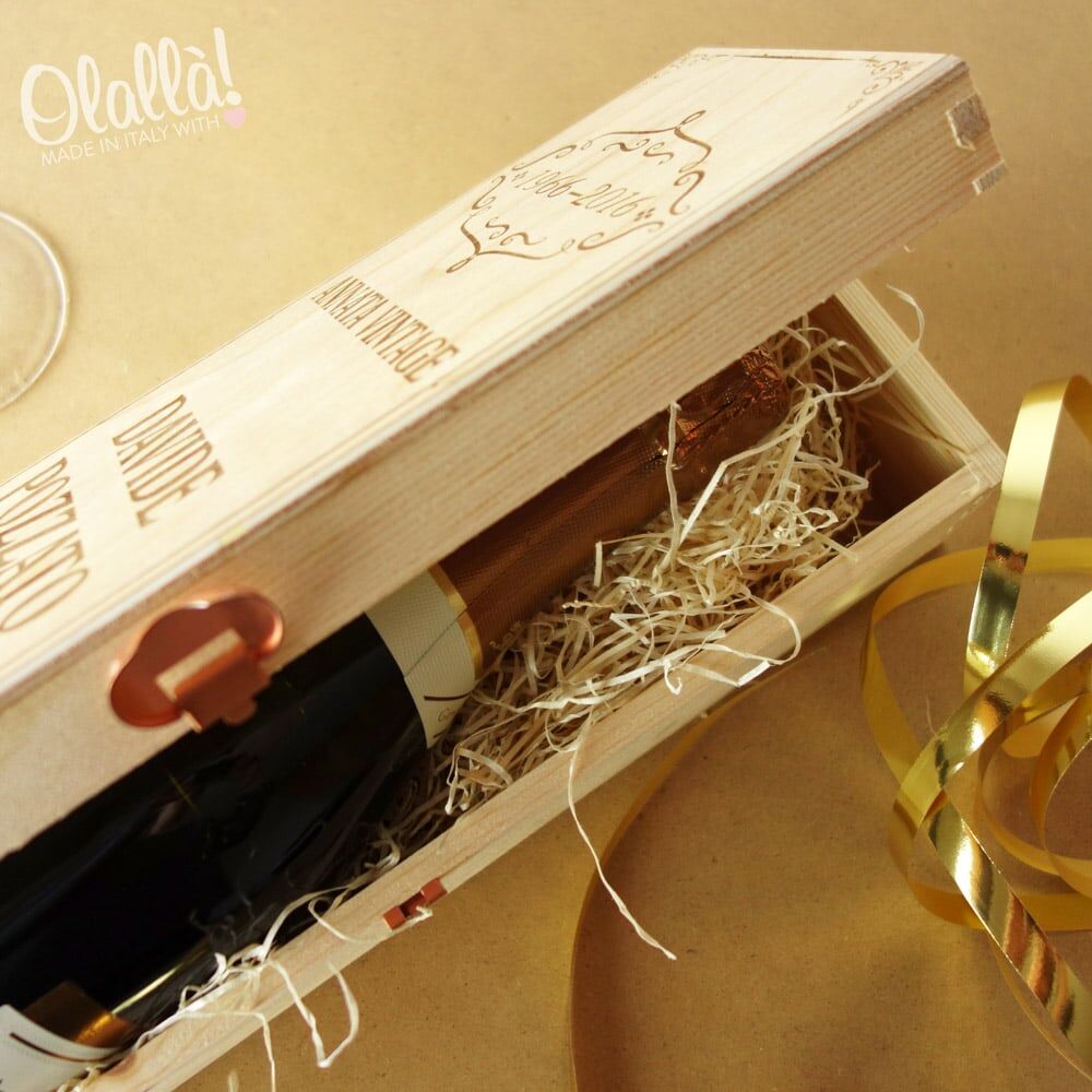 Cassettina Legno Porta Vino Personalizzata Compleanno094