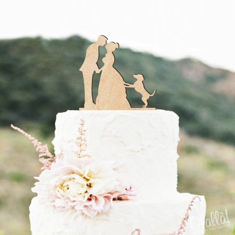 Caketopper Matrimonio Sposi Cane2