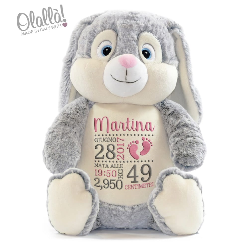Peluche Nascita Regalo Personalizzato Ricamato